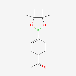 molecular formula C14H23BO3 B595799 1-(4-(4,4,5,5-Tetramethyl-1,3,2-dioxaborolan-2-yl)cyclohex-3-enyl)ethanone CAS No. 151075-23-9