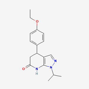 molecular formula C17H21N3O2 B5958001 4-(4-ethoxyphenyl)-1-isopropyl-1,4,5,7-tetrahydro-6H-pyrazolo[3,4-b]pyridin-6-one 