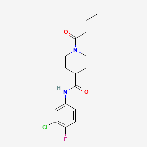 1-butanoyl-N-(3-chloro-4-fluorophenyl)piperidine-4-carboxamide