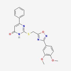 2-({[3-(3,4-dimethoxyphenyl)-1,2,4-oxadiazol-5-yl]methyl}sulfanyl)-6-phenylpyrimidin-4-ol