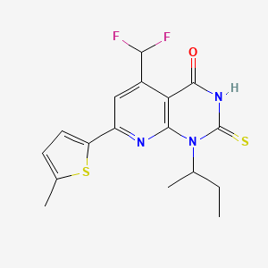 molecular formula C17H17F2N3OS2 B5958015 1-(SEC-BUTYL)-5-(DIFLUOROMETHYL)-7-(5-METHYL-2-THIENYL)-2-SULFANYLPYRIDO[2,3-D]PYRIMIDIN-4(1H)-ONE 