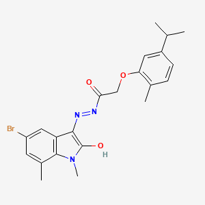 N'-(5-bromo-1,7-dimethyl-2-oxo-1,2-dihydro-3H-indol-3-ylidene)-2-(5-isopropyl-2-methylphenoxy)acetohydrazide