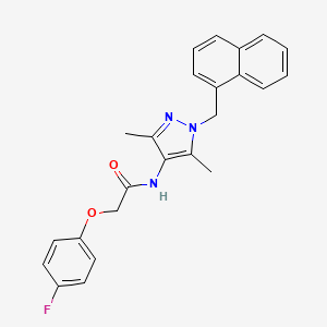 molecular formula C24H22FN3O2 B5958056 N-{3,5-DIMETHYL-1-[(NAPHTHALEN-1-YL)METHYL]-1H-PYRAZOL-4-YL}-2-(4-FLUOROPHENOXY)ACETAMIDE 