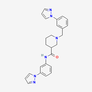 1-[3-(1H-pyrazol-1-yl)benzyl]-N-[3-(1H-pyrazol-1-yl)phenyl]-3-piperidinecarboxamide