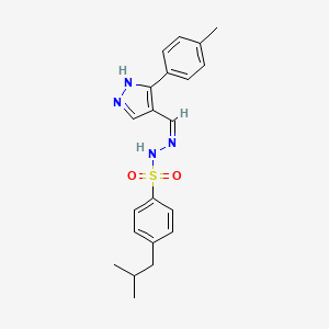 4-isobutyl-N'-{[3-(4-methylphenyl)-1H-pyrazol-4-yl]methylene}benzenesulfonohydrazide