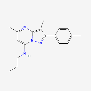 molecular formula C18H22N4 B5958084 3,5-dimethyl-2-(4-methylphenyl)-N-propylpyrazolo[1,5-a]pyrimidin-7-amine 