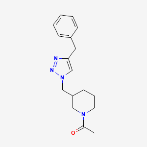 molecular formula C17H22N4O B5958107 1-acetyl-3-[(4-benzyl-1H-1,2,3-triazol-1-yl)methyl]piperidine 