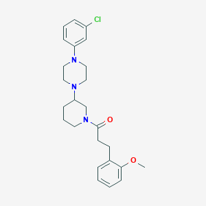 molecular formula C25H32ClN3O2 B5958111 1-(3-chlorophenyl)-4-{1-[3-(2-methoxyphenyl)propanoyl]-3-piperidinyl}piperazine 