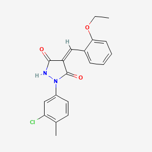 (4Z)-1-(3-chloro-4-methylphenyl)-4-[(2-ethoxyphenyl)methylidene]pyrazolidine-3,5-dione