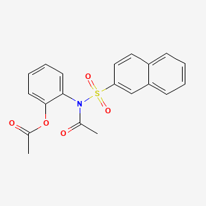 molecular formula C20H17NO5S B5958141 [2-[Acetyl(naphthalen-2-ylsulfonyl)amino]phenyl] acetate 