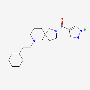 molecular formula C20H32N4O B5958147 [9-(2-cyclohexylethyl)-2,9-diazaspiro[4.5]decan-2-yl]-(1H-pyrazol-4-yl)methanone 