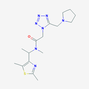 N-[1-(2,5-dimethyl-1,3-thiazol-4-yl)ethyl]-N-methyl-2-[5-(1-pyrrolidinylmethyl)-1H-tetrazol-1-yl]acetamide