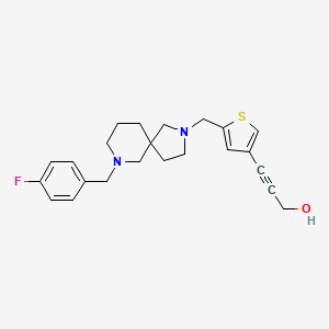 molecular formula C23H27FN2OS B5958182 3-[5-[[9-[(4-Fluorophenyl)methyl]-2,9-diazaspiro[4.5]decan-2-yl]methyl]thiophen-3-yl]prop-2-yn-1-ol 