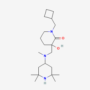 molecular formula C21H39N3O2 B5958202 1-(cyclobutylmethyl)-3-hydroxy-3-{[methyl(2,2,6,6-tetramethyl-4-piperidinyl)amino]methyl}-2-piperidinone 