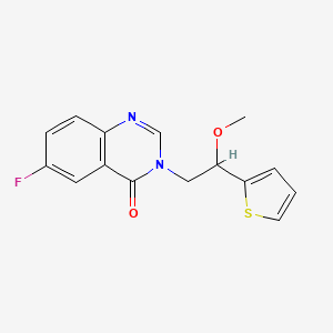 molecular formula C15H13FN2O2S B5958209 6-fluoro-3-[2-methoxy-2-(2-thienyl)ethyl]quinazolin-4(3H)-one 