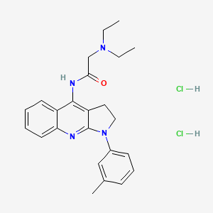 2-(diethylamino)-N-[1-(3-methylphenyl)-2,3-dihydropyrrolo[2,3-b]quinolin-4-yl]acetamide;dihydrochloride