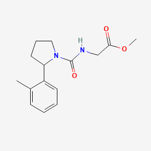 molecular formula C15H20N2O3 B5958227 methyl N-{[2-(2-methylphenyl)-1-pyrrolidinyl]carbonyl}glycinate 