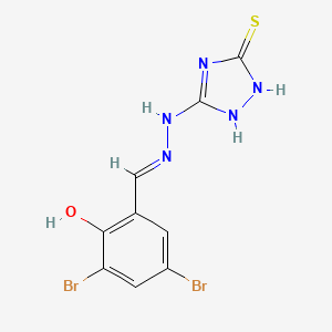 molecular formula C9H7Br2N5OS B5958259 3,5-DIBROMO-2-HYDROXYBENZALDEHYDE 1-(5-THIOXO-4,5-DIHYDRO-1H-1,2,4-TRIAZOL-3-YL)HYDRAZONE 