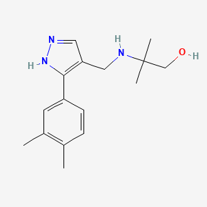 2-[[5-(3,4-dimethylphenyl)-1H-pyrazol-4-yl]methylamino]-2-methylpropan-1-ol