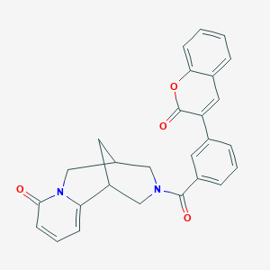 molecular formula C27H22N2O4 B5958319 11-[3-(2-oxo-2H-chromen-3-yl)benzoyl]-7,11-diazatricyclo[7.3.1.0~2,7~]trideca-2,4-dien-6-one 