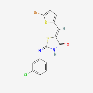 5-[(5-bromo-2-thienyl)methylene]-2-[(3-chloro-4-methylphenyl)imino]-1,3-thiazolidin-4-one