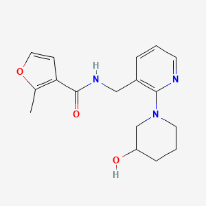 molecular formula C17H21N3O3 B5958349 N-{[2-(3-hydroxy-1-piperidinyl)-3-pyridinyl]methyl}-2-methyl-3-furamide 