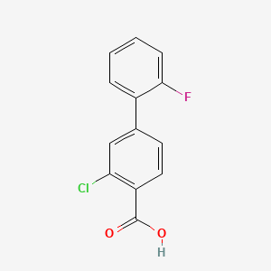 molecular formula C13H8ClFO2 B595838 2-Chloro-4-(2-fluorophenyl)benzoic acid CAS No. 1214362-41-0