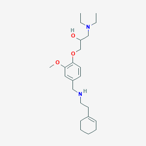 molecular formula C23H38N2O3 B5958382 1-[4-({[2-(1-cyclohexen-1-yl)ethyl]amino}methyl)-2-methoxyphenoxy]-3-(diethylamino)-2-propanol 