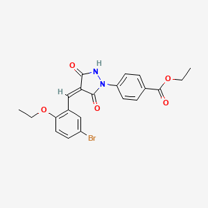 molecular formula C21H19BrN2O5 B5958393 ethyl 4-[4-(5-bromo-2-ethoxybenzylidene)-3,5-dioxo-1-pyrazolidinyl]benzoate 