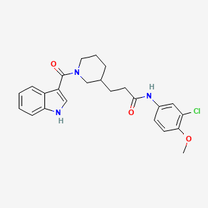 N-(3-chloro-4-methoxyphenyl)-3-[1-(1H-indole-3-carbonyl)piperidin-3-yl]propanamide