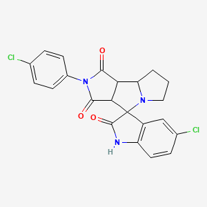 molecular formula C22H17Cl2N3O3 B5958415 5-chloro-2'-(4-chlorophenyl)-3a',6',7',8',8a',8b'-hexahydro-1'H-spiro[indole-3,4'-pyrrolo[3,4-a]pyrrolizine]-1',2,3'(1H,2'H)-trione 