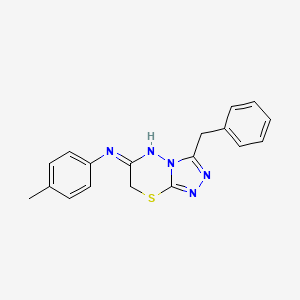 molecular formula C18H17N5S B5958423 3-benzyl-N-(4-methylphenyl)-7H-[1,2,4]triazolo[3,4-b][1,3,4]thiadiazin-6-amine CAS No. 889953-09-7