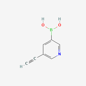 molecular formula C7H6BNO2 B595844 (5-乙炔基吡啶-3-基)硼酸 CAS No. 1206681-16-4
