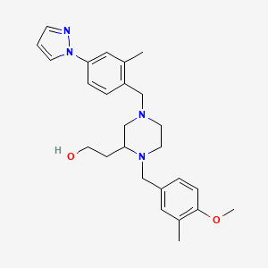 2-{1-(4-methoxy-3-methylbenzyl)-4-[2-methyl-4-(1H-pyrazol-1-yl)benzyl]-2-piperazinyl}ethanol