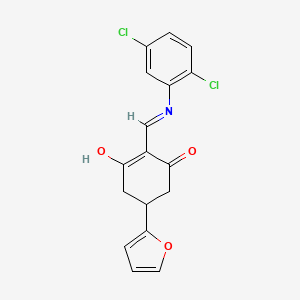 molecular formula C17H13Cl2NO3 B5958457 2-{[(2,5-Dichlorophenyl)amino]methylidene}-5-(furan-2-yl)cyclohexane-1,3-dione 