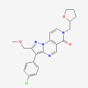 3-(4-chlorophenyl)-2-(methoxymethyl)-7-(tetrahydrofuran-2-ylmethyl)pyrazolo[1,5-a]pyrido[3,4-e]pyrimidin-6(7H)-one