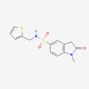 molecular formula C14H14N2O3S2 B5958486 1-METHYL-2-OXO-N-[(THIOPHEN-2-YL)METHYL]-2,3-DIHYDRO-1H-INDOLE-5-SULFONAMIDE 