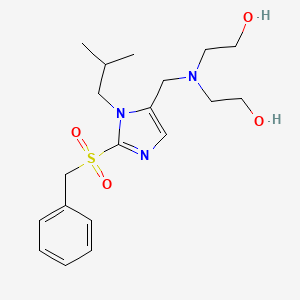 molecular formula C19H29N3O4S B5958497 2-[[2-Benzylsulfonyl-3-(2-methylpropyl)imidazol-4-yl]methyl-(2-hydroxyethyl)amino]ethanol 