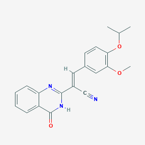 (E)-3-(3-methoxy-4-propan-2-yloxyphenyl)-2-(4-oxo-3H-quinazolin-2-yl)prop-2-enenitrile