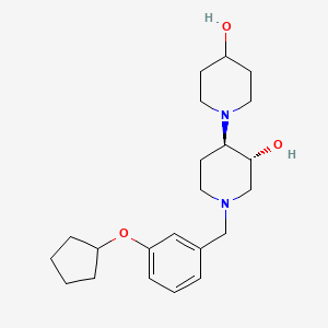 (3R,4R)-1-[(3-cyclopentyloxyphenyl)methyl]-4-(4-hydroxypiperidin-1-yl)piperidin-3-ol