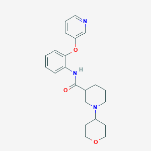 molecular formula C22H27N3O3 B5958575 N-[2-(3-pyridinyloxy)phenyl]-1-(tetrahydro-2H-pyran-4-yl)-3-piperidinecarboxamide 