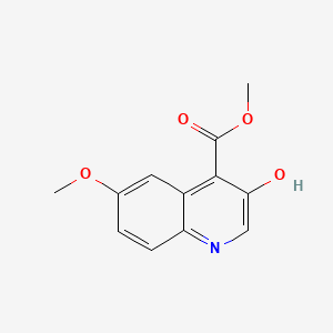 molecular formula C12H11NO4 B595858 3-羟基-6-甲氧基喹啉-4-甲酸甲酯 CAS No. 1263284-48-5