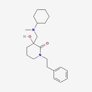 molecular formula C21H32N2O2 B5958591 3-{[cyclohexyl(methyl)amino]methyl}-3-hydroxy-1-(2-phenylethyl)-2-piperidinone 