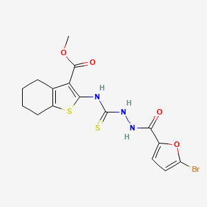 molecular formula C16H16BrN3O4S2 B5958608 methyl 2-({[2-(5-bromo-2-furoyl)hydrazino]carbonothioyl}amino)-4,5,6,7-tetrahydro-1-benzothiophene-3-carboxylate 