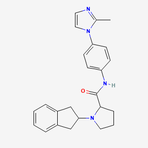 molecular formula C24H26N4O B5958619 1-(2,3-dihydro-1H-inden-2-yl)-N-[4-(2-methylimidazol-1-yl)phenyl]pyrrolidine-2-carboxamide 