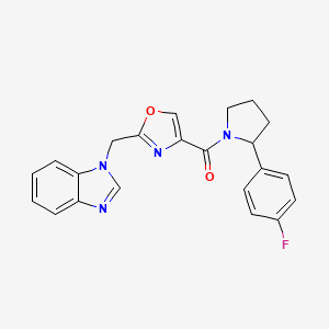 1-[(4-{[2-(4-fluorophenyl)-1-pyrrolidinyl]carbonyl}-1,3-oxazol-2-yl)methyl]-1H-benzimidazole