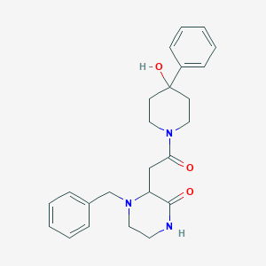 4-Benzyl-3-[2-(4-hydroxy-4-phenylpiperidin-1-yl)-2-oxoethyl]piperazin-2-one