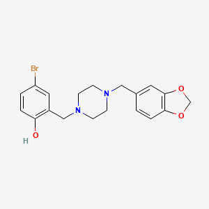 molecular formula C19H21BrN2O3 B5958702 2-({4-[(2H-1,3-BENZODIOXOL-5-YL)METHYL]PIPERAZIN-1-YL}METHYL)-4-BROMOPHENOL 