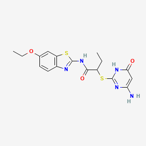 2-[(4-amino-6-oxo-1,6-dihydropyrimidin-2-yl)sulfanyl]-N-(6-ethoxy-1,3-benzothiazol-2-yl)butanamide