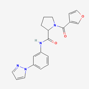 1-(3-furoyl)-N-[3-(1H-pyrazol-1-yl)phenyl]prolinamide